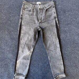 AGOLDE Jeans Womens 29 Gray Black Side Stripe High Rise Skinny Denim Pants